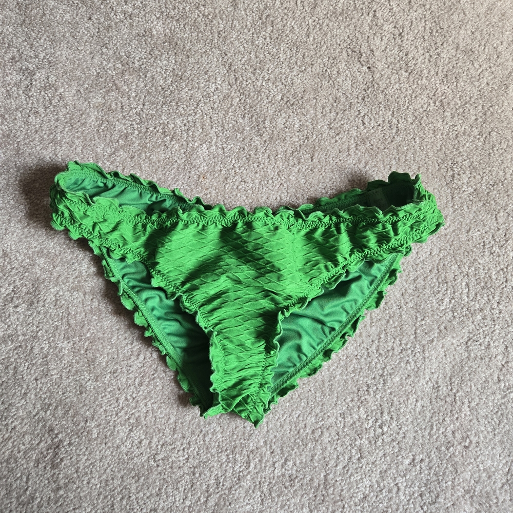 Green Ruffled Bikini Bottom